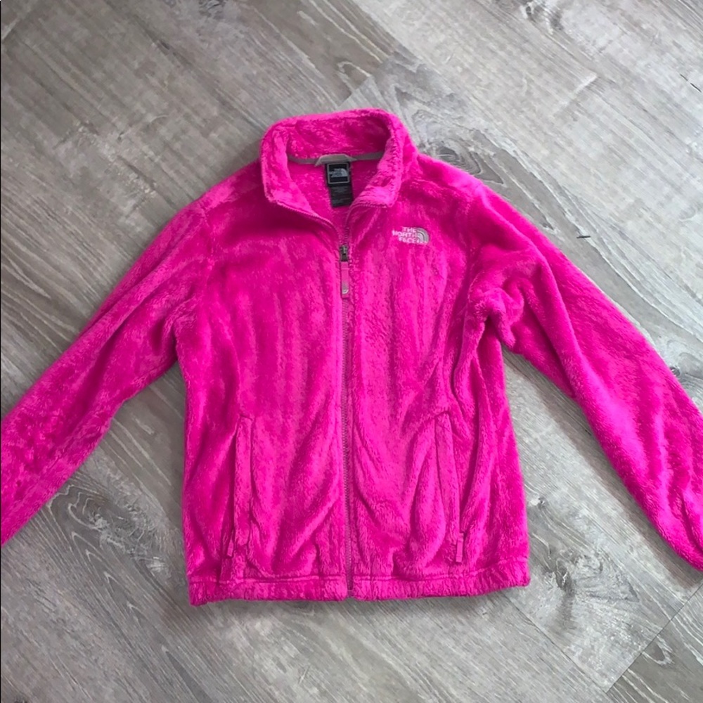 Fuzzy north face jacket